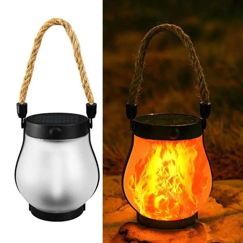 Camping Rope - مصباح شمسي بتأثير اللهب قابل لإعادة