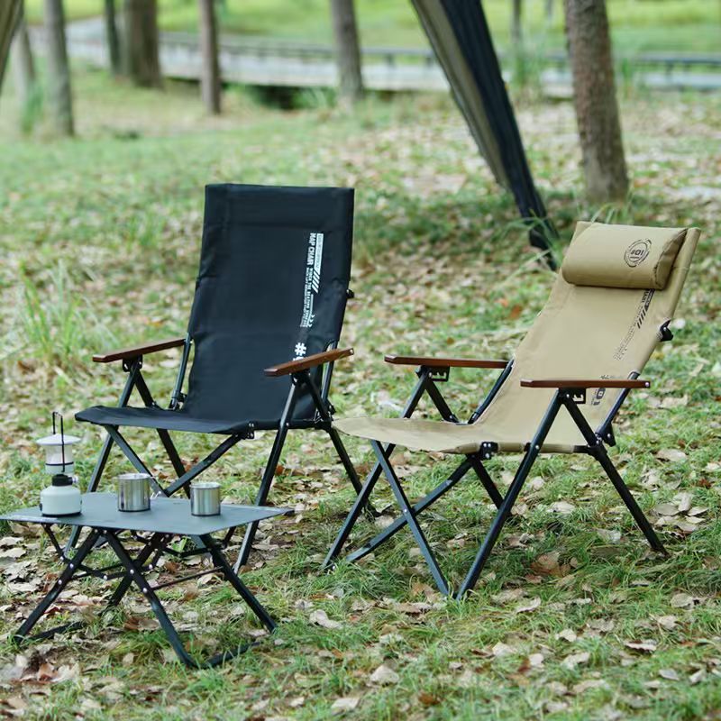 Outdoor Camping Recliner - كرسي شاطئ وتخييم قابل للطي بظهر
