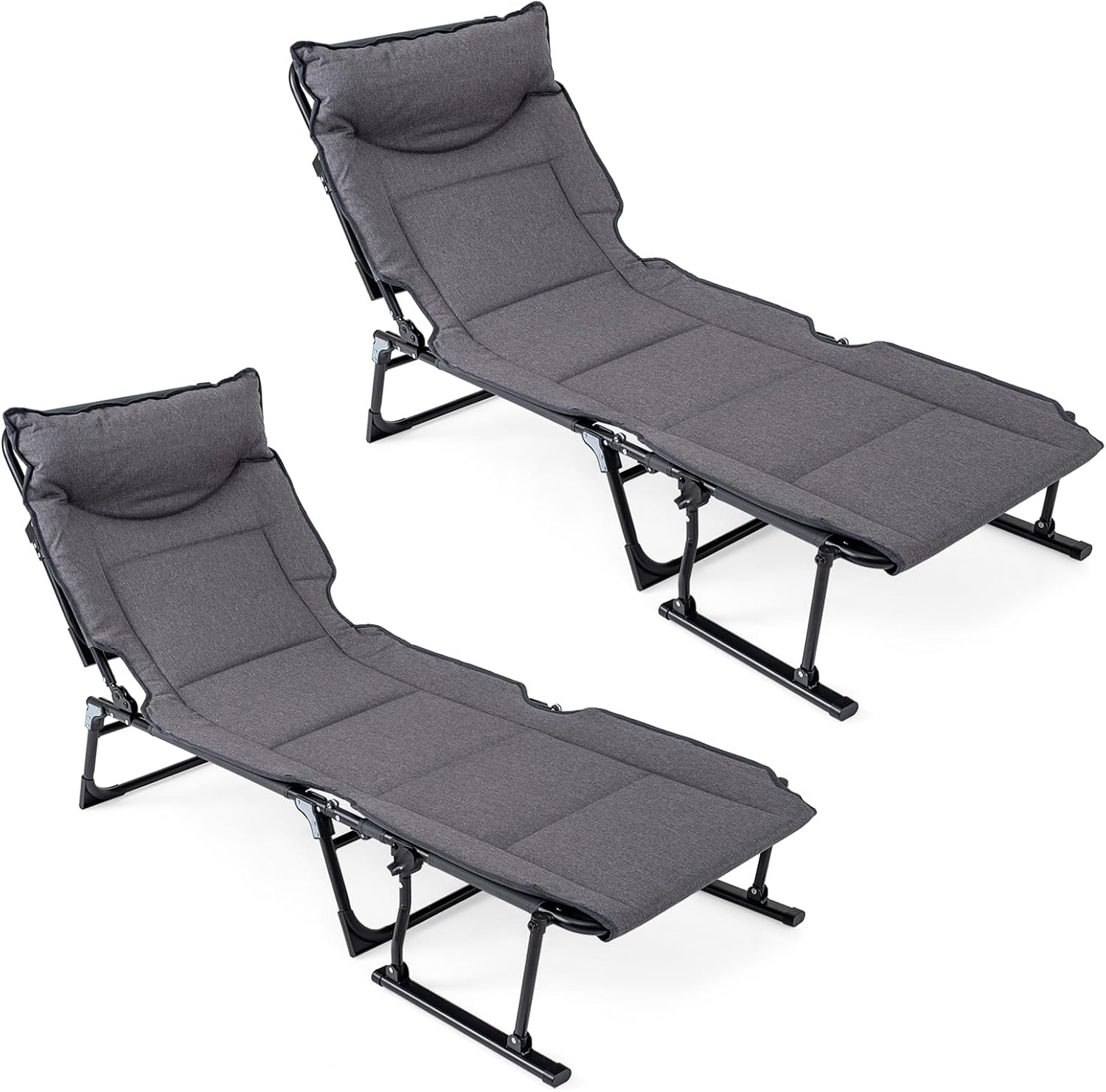 Outdoor Camping Recliner - مجموعة كراسي استرخاء قابلة للطي للشرفة،