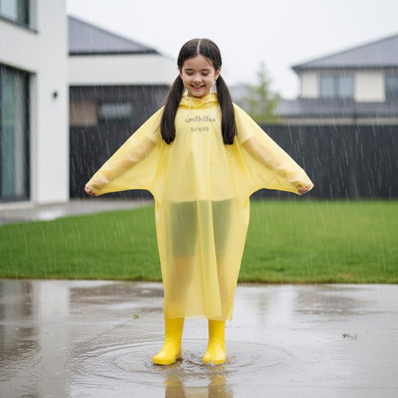Outdoor Camping Kids Activities - معطف مطر طويل للأطفال يستخدم لمرة