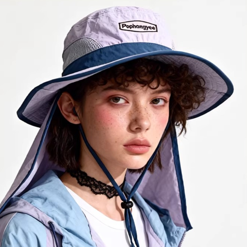 قبعات نسائية عصرية بتصميم شبكي - مراجعة Camping Outdoor Quick Drying Sun Neck Protection Cap Hat وسعره
