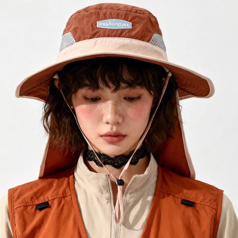 قبعات نسائية عصرية بتصميم شبكي - مراجعة Camping Outdoor Quick Drying Sun Neck Protection Cap Hat وسعره