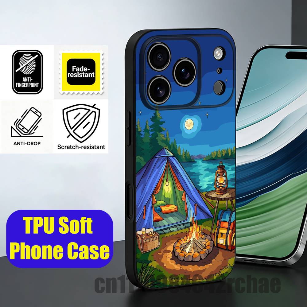 غطاء هاتف بتصميم نار المخيمات  - مراجعة Outdoor Camping Wallpaper وسعره