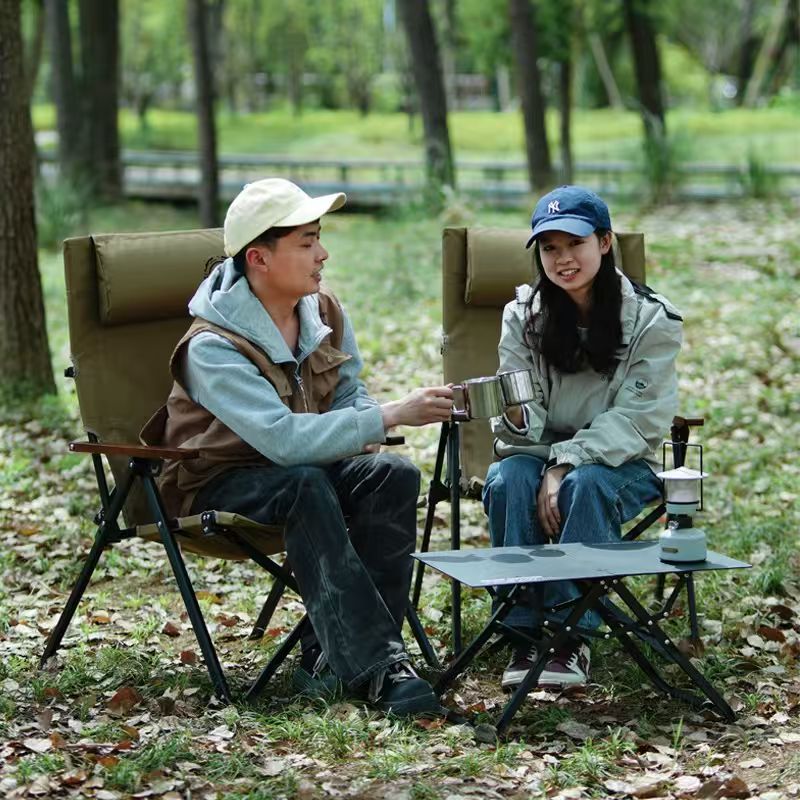كرسي شاطئ وتخييم قابل للطي بظه - مراجعة Outdoor Camping Recliner وسعره
