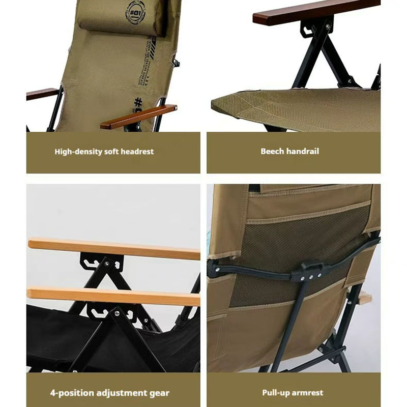كرسي شاطئ وتخييم قابل للطي بظه - مراجعة Outdoor Camping Recliner وسعره