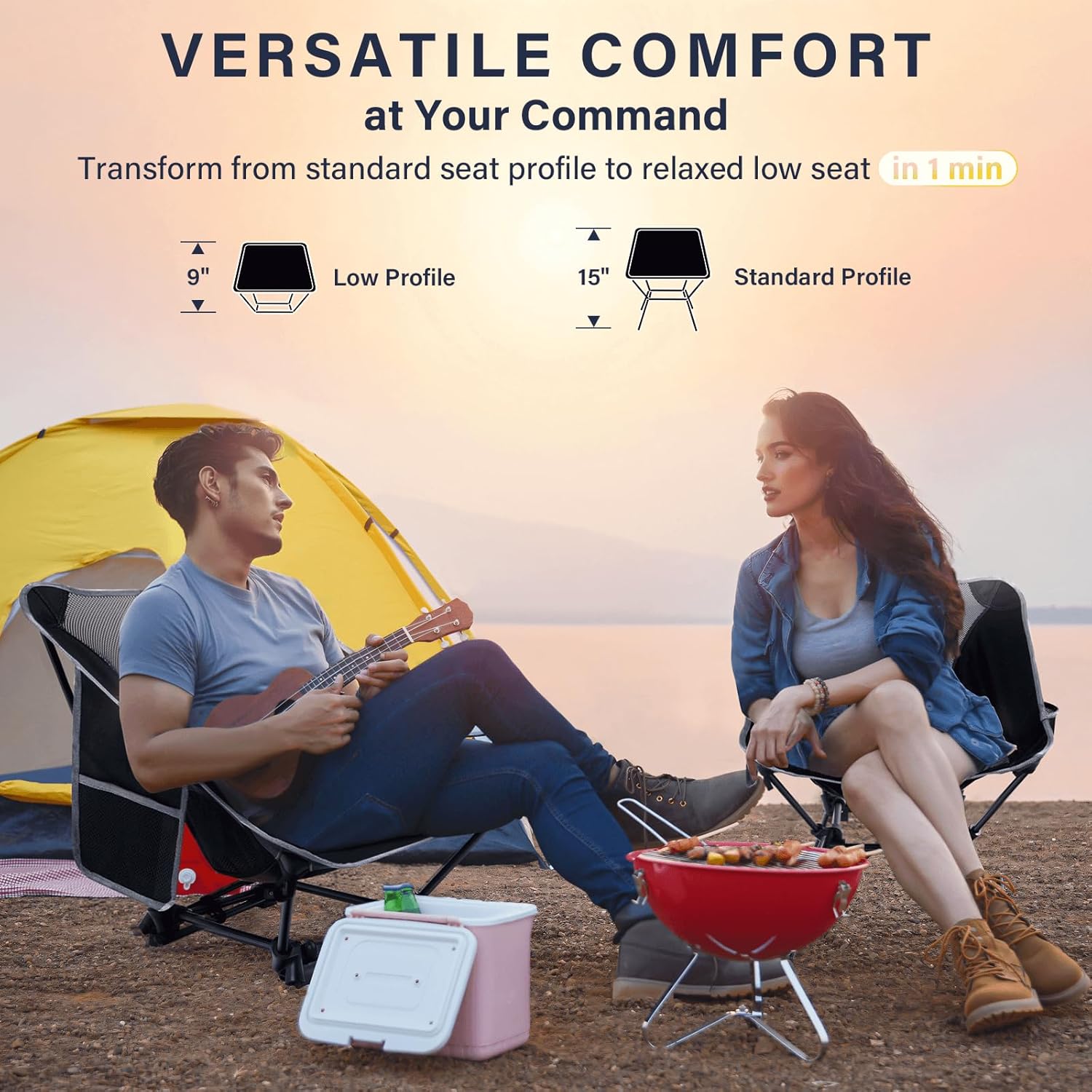 كرسي تخييم خفيف الوزن، كرسي تخ - مراجعة Outdoor Camping Recliner وسعره