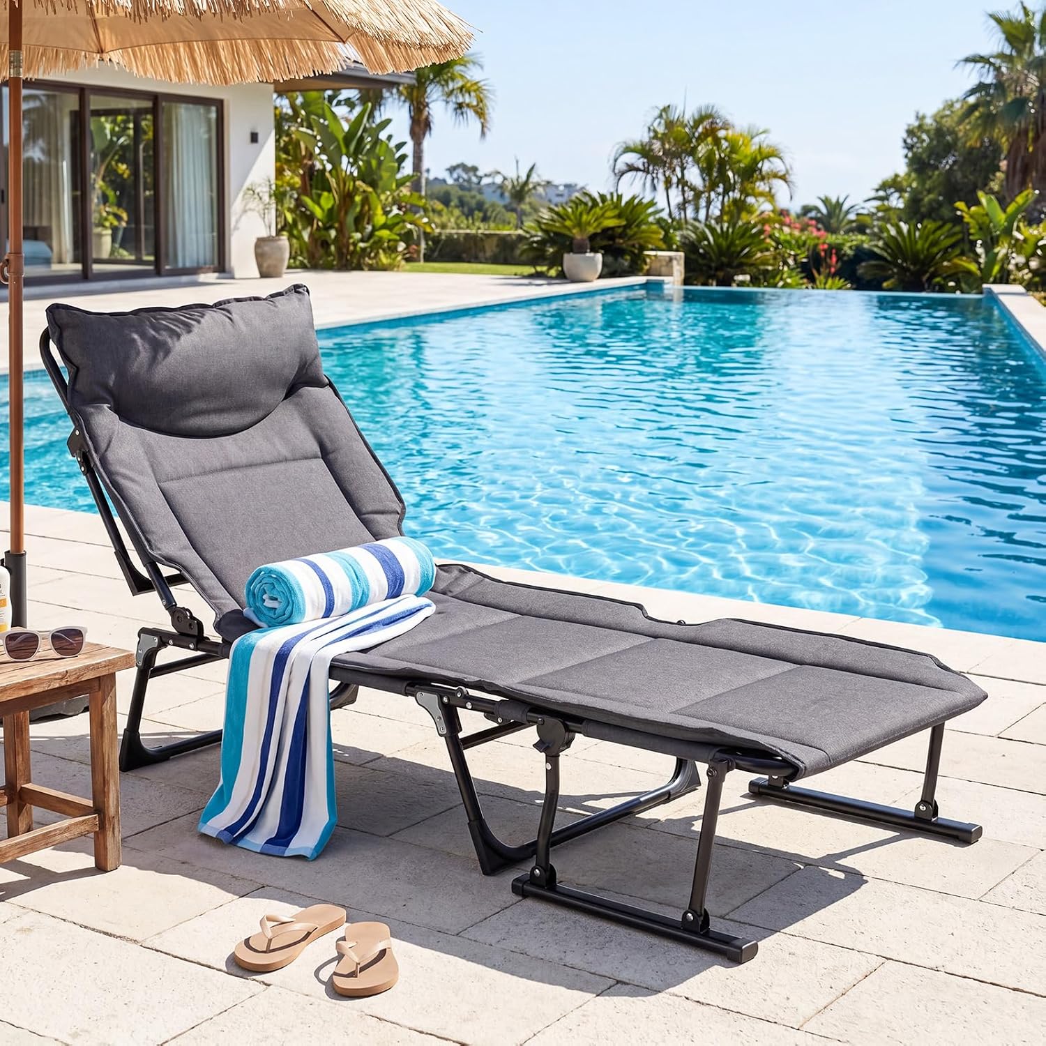 مجموعة كراسي استرخاء قابلة للط - مراجعة Outdoor Camping Recliner وسعره