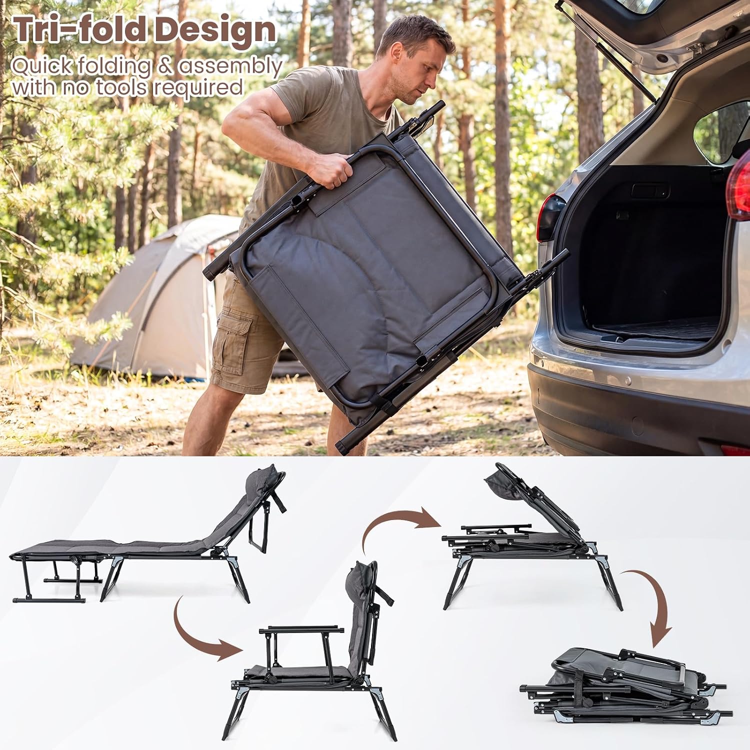 مجموعة كراسي استرخاء قابلة للط - مراجعة Outdoor Camping Recliner وسعره