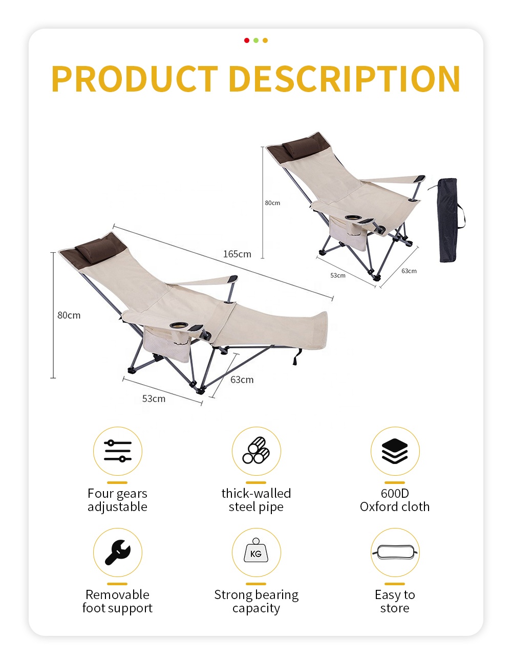 كرسي محمول قابل للطي والاستلقا - مراجعة Outdoor Camping Recliner وسعره