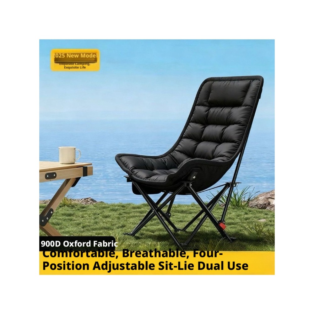 كرسي قمر قطني سميك قابل للطي و - مراجعة Outdoor Camping Recliner وسعره