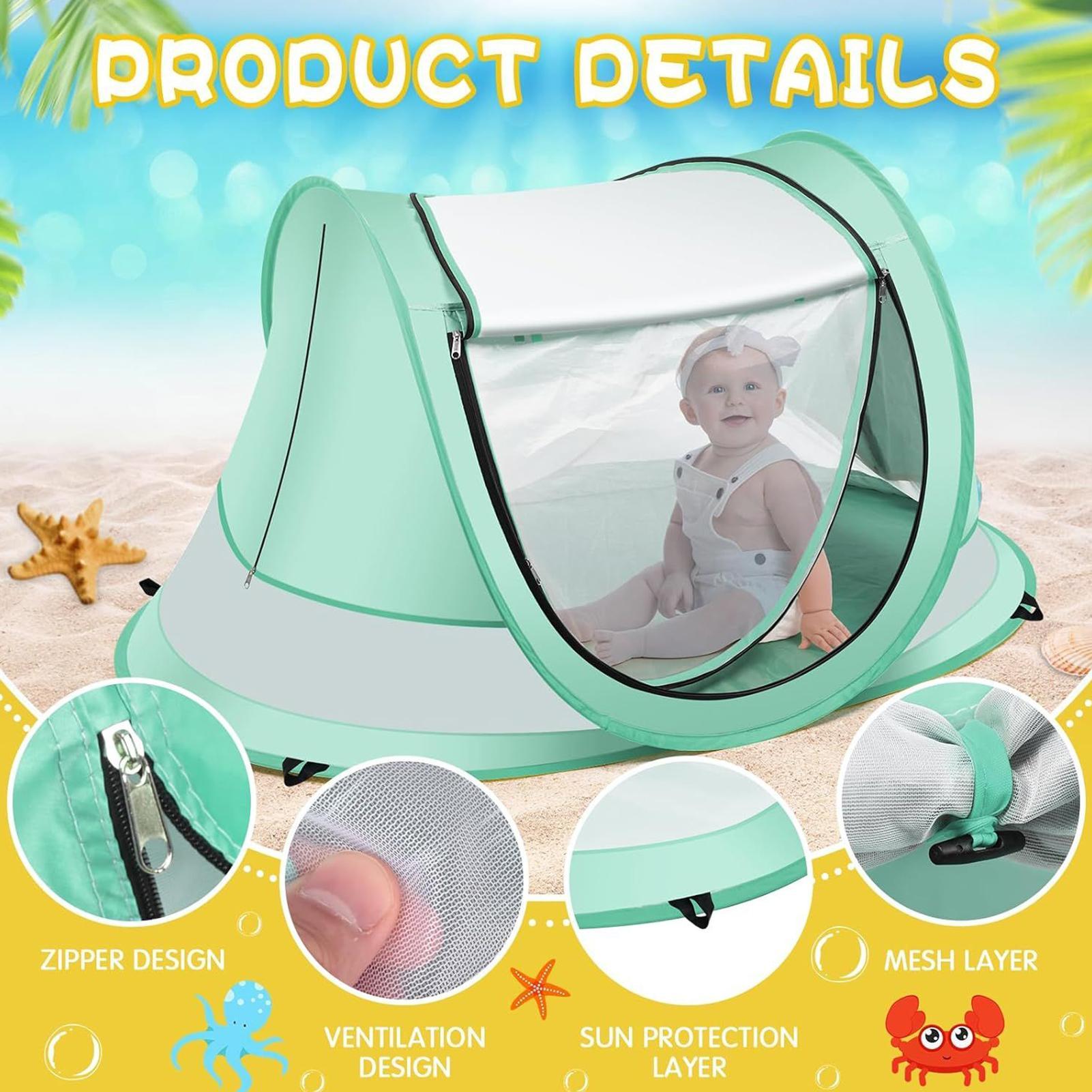 خيمة شاطئ للأطفال بعامل حماية  - مراجعة Outdoor Camping Games For Kids وسعره