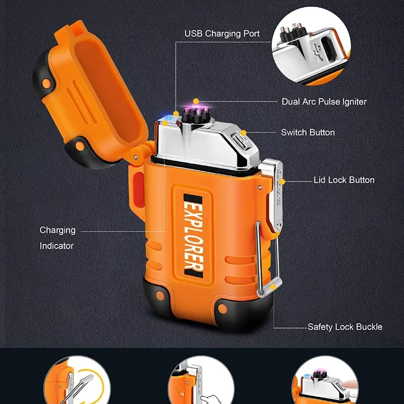 2023 جديد مقاوم للماء مزدوج قو - مراجعة Outdoor Windproof Lighter وسعره