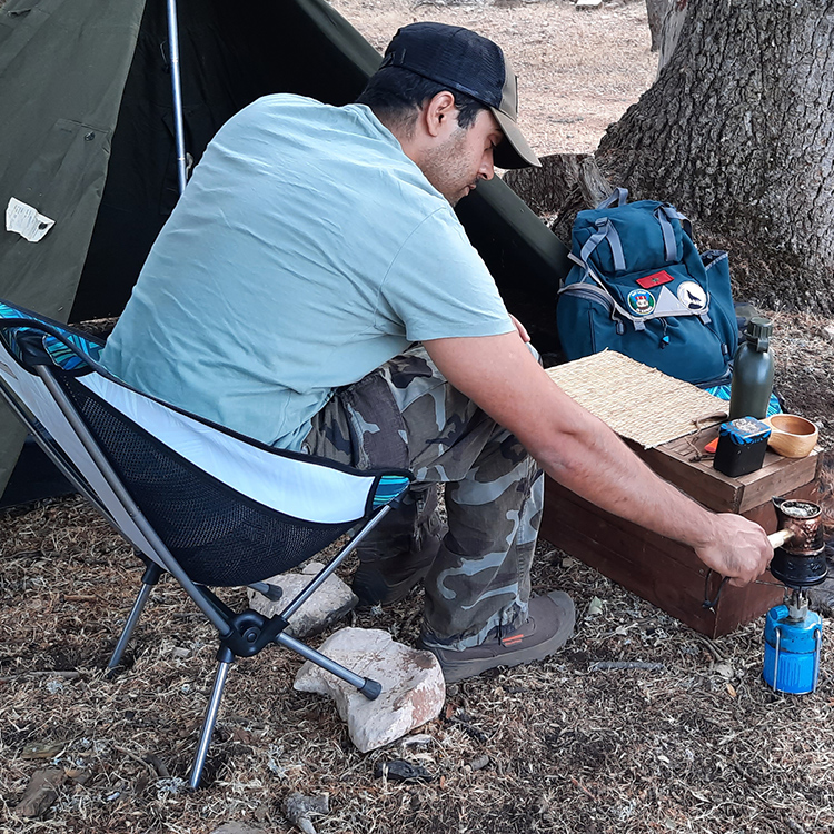 كرسي تخييم محمول قابل للطي خفي - مراجعة Outdoor Camping Recliner وسعره