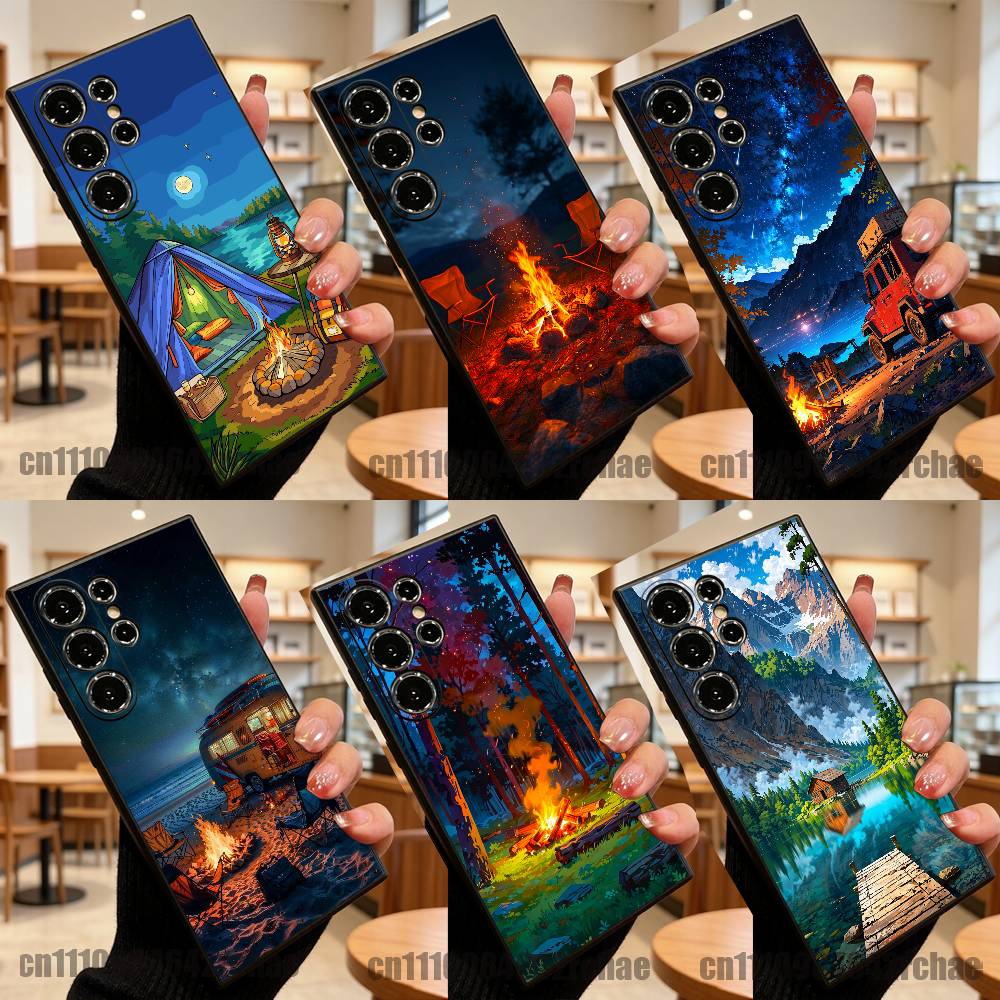 غطاء هاتف سيليكون بتصميم نار ا - مراجعة Outdoor Camping Wallpaper وسعره