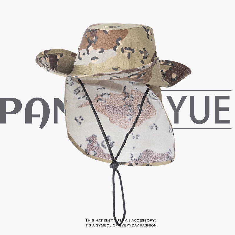 جديد الصيف التمويه قبعة الشمس  - مراجعة Camping Outdoor Quick Drying Sun Neck Protection Cap Hat وسعره