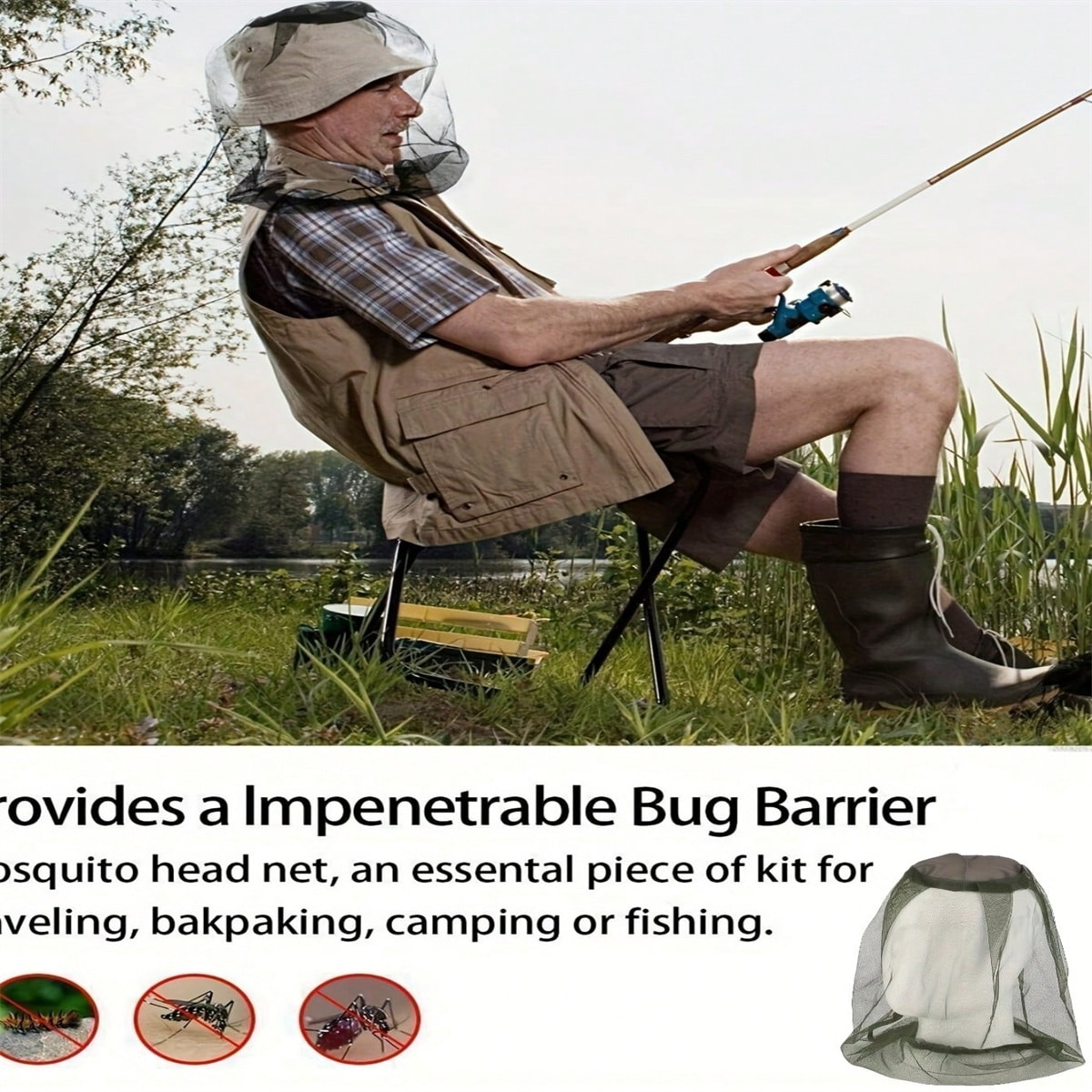 قبعة صيد ليلية للصيد في الهواء - مراجعة Outdoor Camping Mosquito Net وسعره