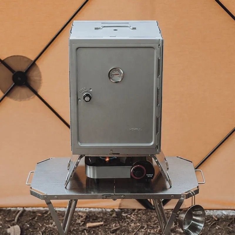 شواية تدخين خارجية قابلة للطي  - مراجعة Outdoor Camping Oven وسعره